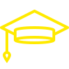 Yellow 2D graduation hat