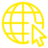 Yellow 2D internet symbol